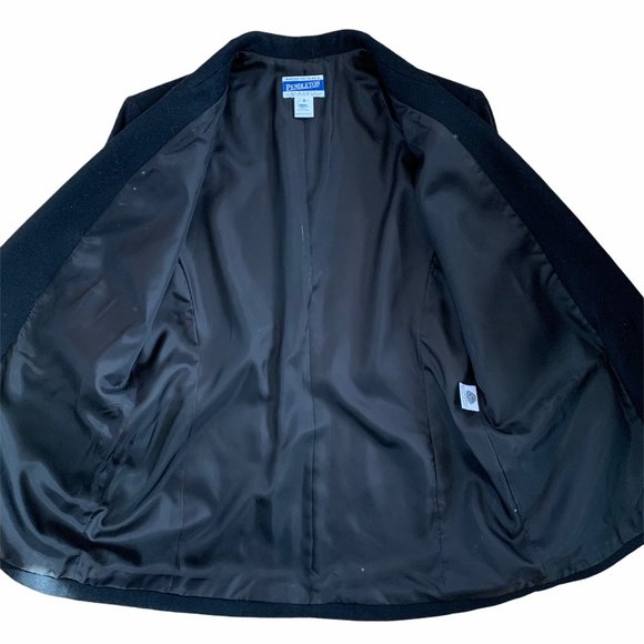 Pendleton 100%Wool Black Single Button Blazer Sz 8 - Picture 3 of 9